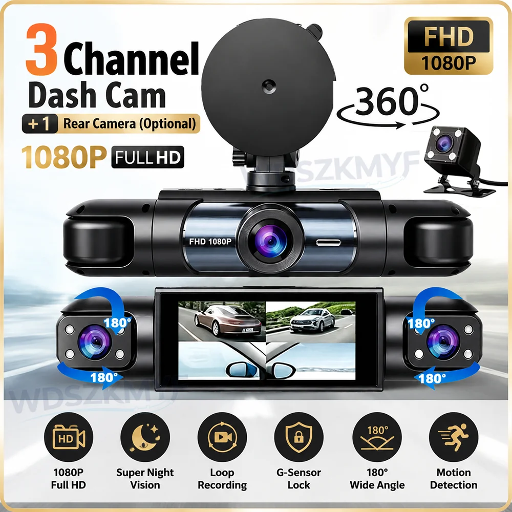 Panoramic Dash Cam 360 - HD 1080P 3/4H 360 ° Dash