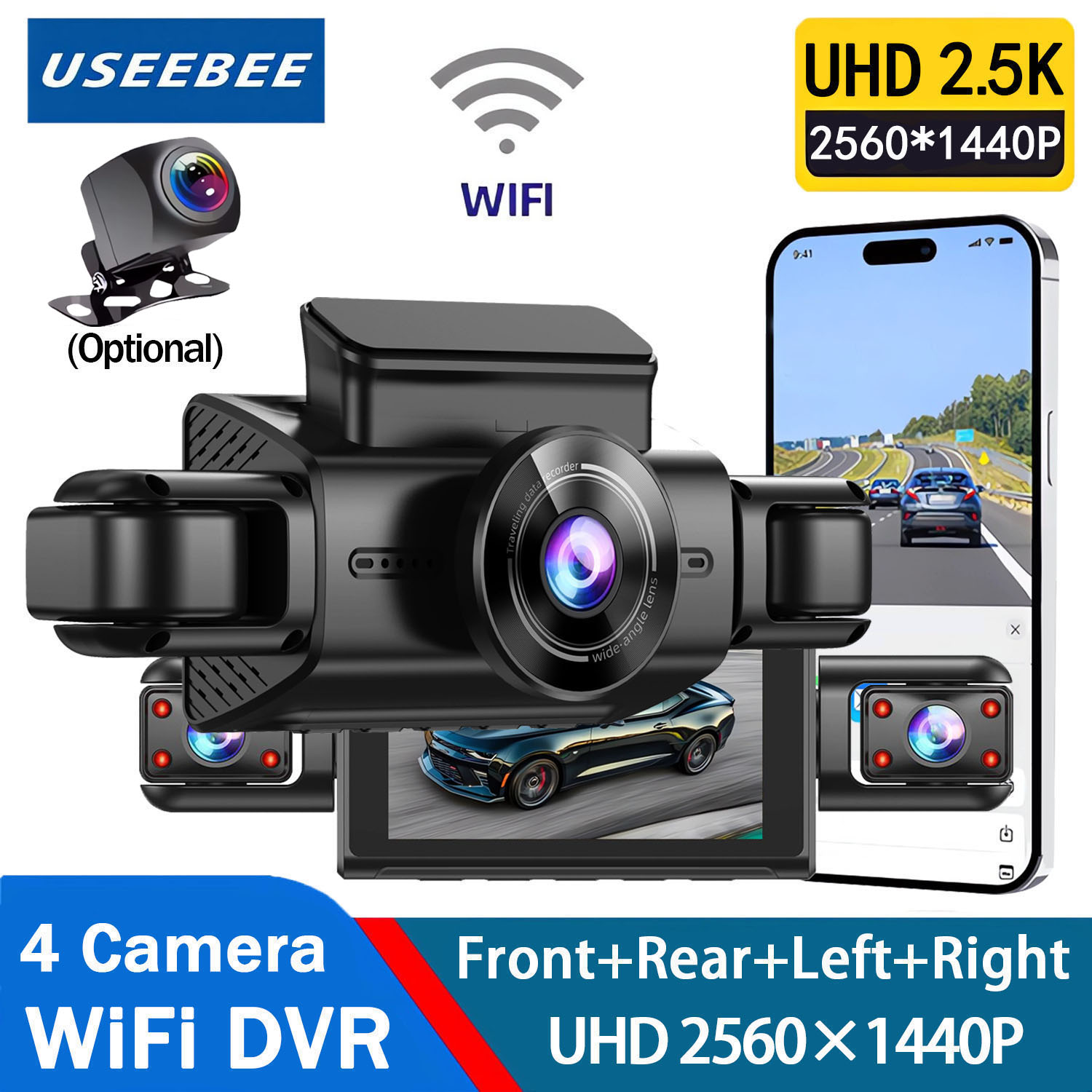 360 gradi 4 telecamere Dash Ca - Panoramic Dash Cam 360 recensione e prezzo